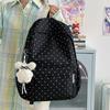 New Japanese Simple Polka Dot Ins Schoolbag Women's Simple Large-capacity Backpack Female Primary and Secondary School Students School Bag