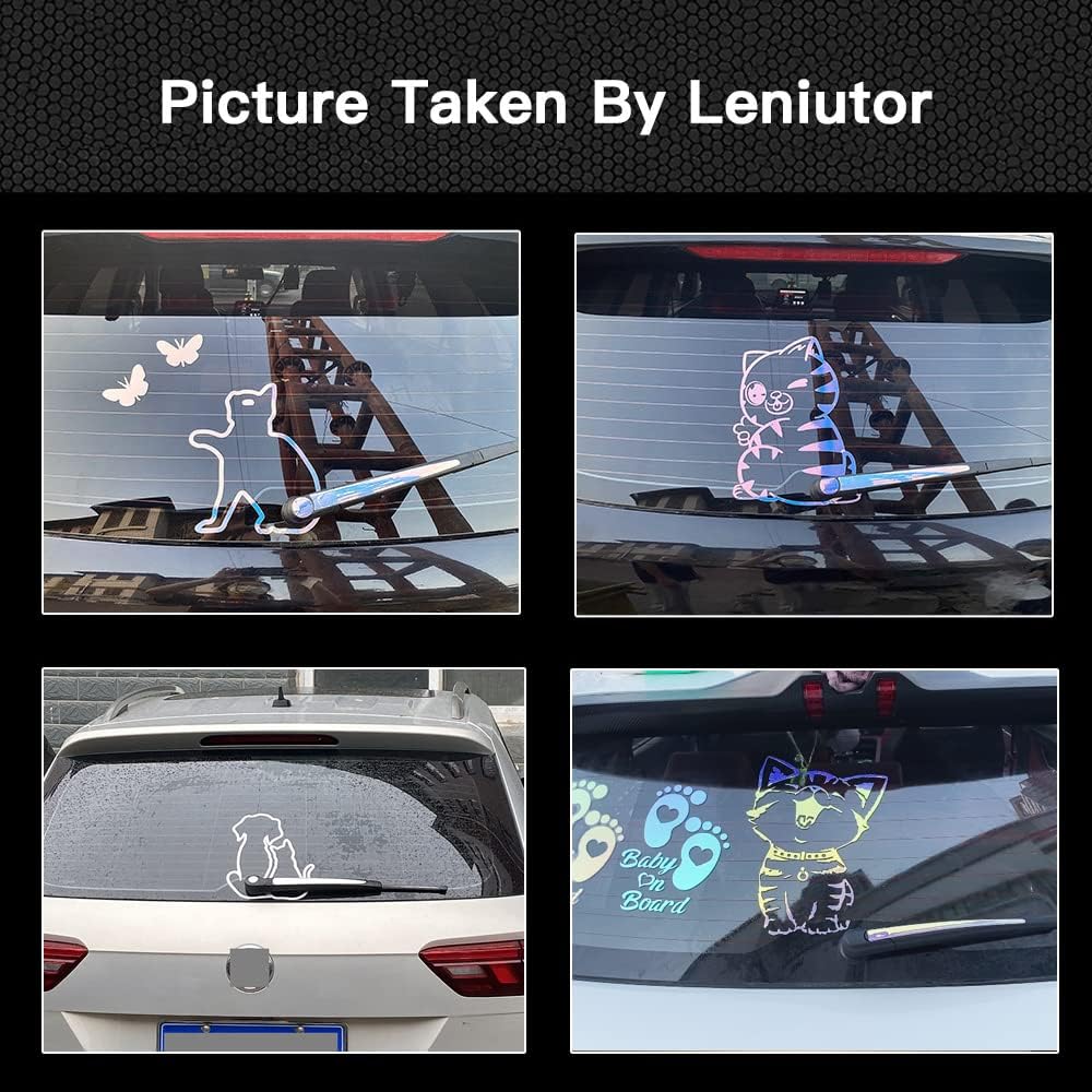 Dog Wiper Sticker for Cars, Waterproof Vinyl Cute Dog Waving Tail Rear Window Windshield Sticker Decal, Funny Lovely Animal Rear Wiper Decoration