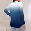 Women's Spring And  Fashion Casual  Printed Zipper V-Neck Long Sleeve Shirt Tops