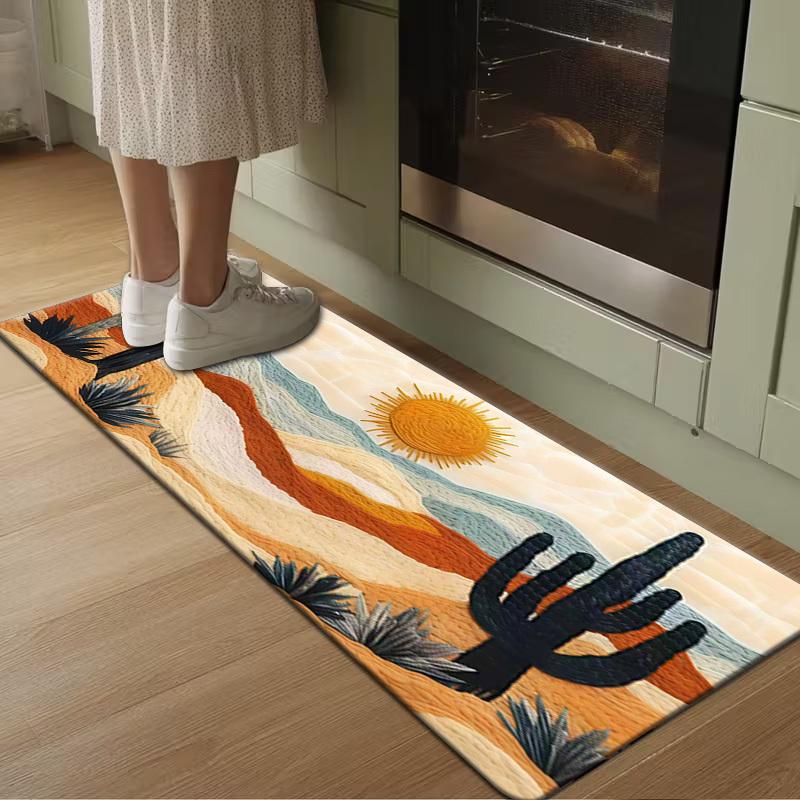 VIKAMA Desert Cactus Floor Mat Colorful Doormat Welcome Mat Cozy Kitchen Rug Rug For Bedroom Carpet For Living Room Home Decor