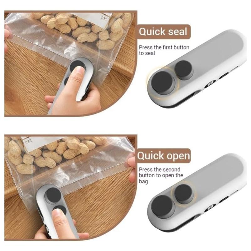 Small Portable Snacks Sealer Manual Sealing Tool Battery Food Preservations Tool Suitable for Home and Office Use