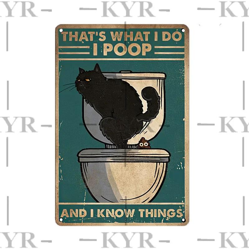 Haustiere Schwarze Katze Taschentuch Lässig Buch Tier Affe Trinken Blech Iron Painting Badezimmer Schlafzimmer Wohnzimmer Metallschild Wanddeko