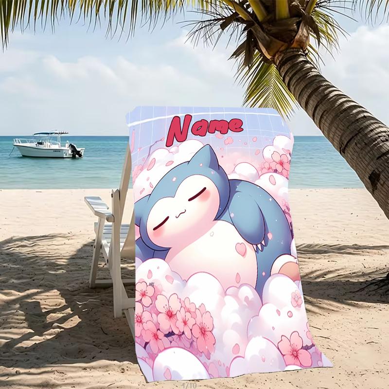 Customizable personalized beach towels Pokémon themed designs.Suitable for the beach, yoga, sports;ideal as beach accessories