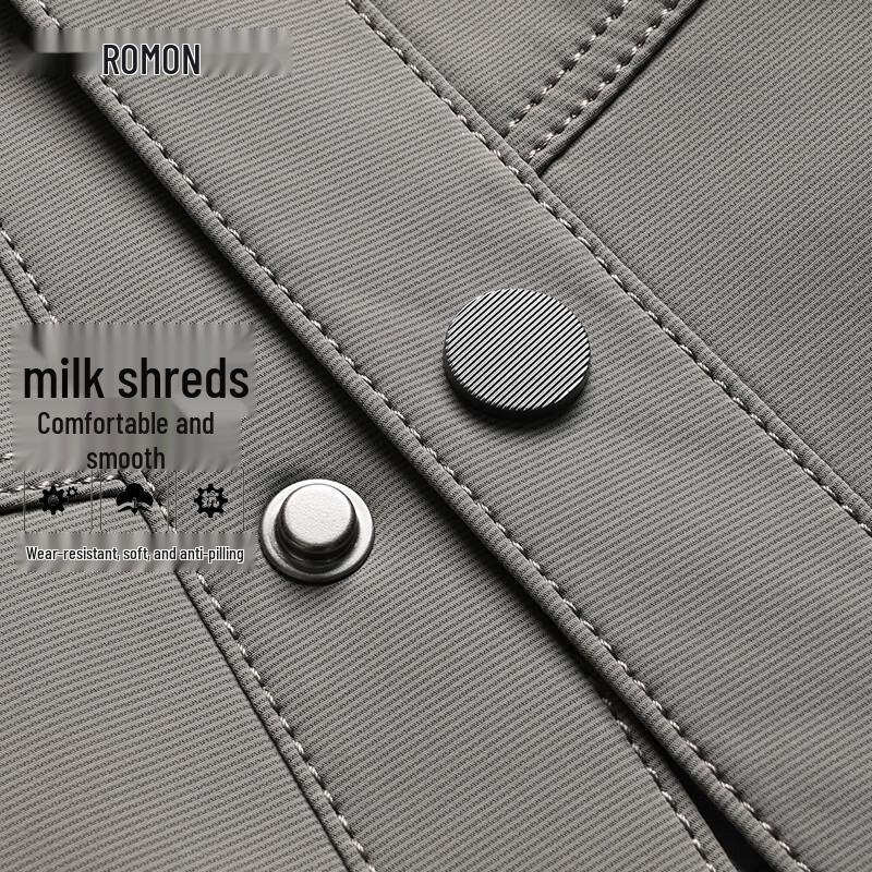 ROMON Men's Autumn/Winter Business Casual Anti-Wrinkle Lapel Jacket