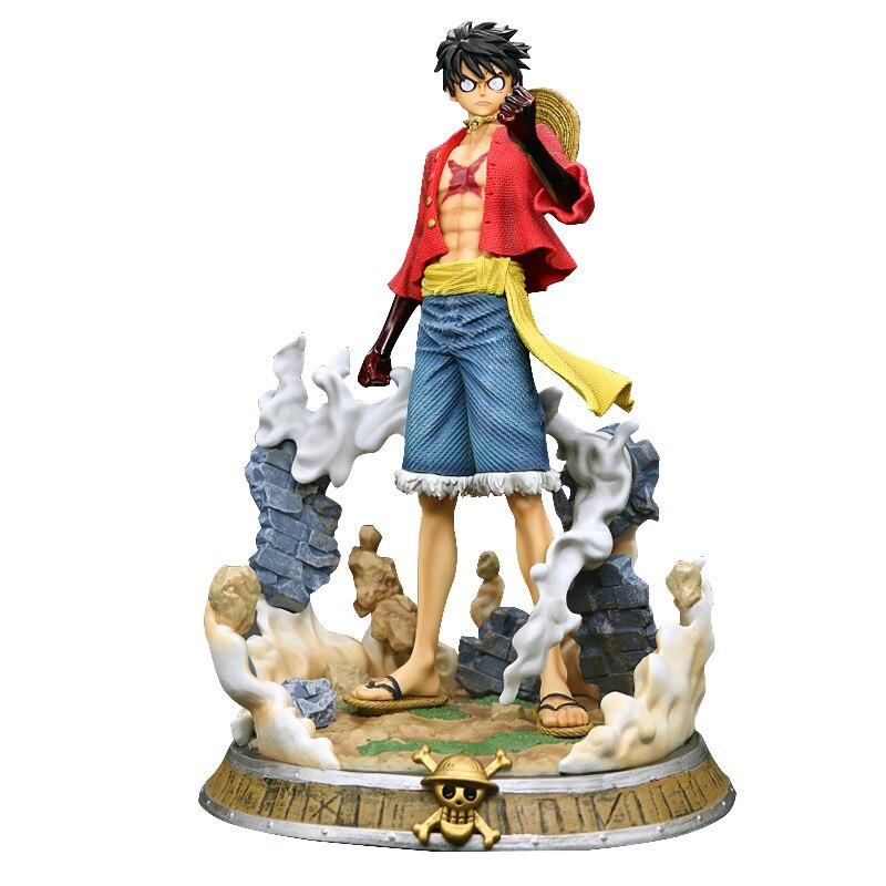 One Piece Straw  Monkey Luffy Action Figure 37cm Model Anime Prototype Statue Collection Toy Desktop Decoration Figma