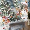 Christmas And Winter Snowman Curtains For Living Room Bedroom Home Decoration Window Voile Tulle Curtain Drapes