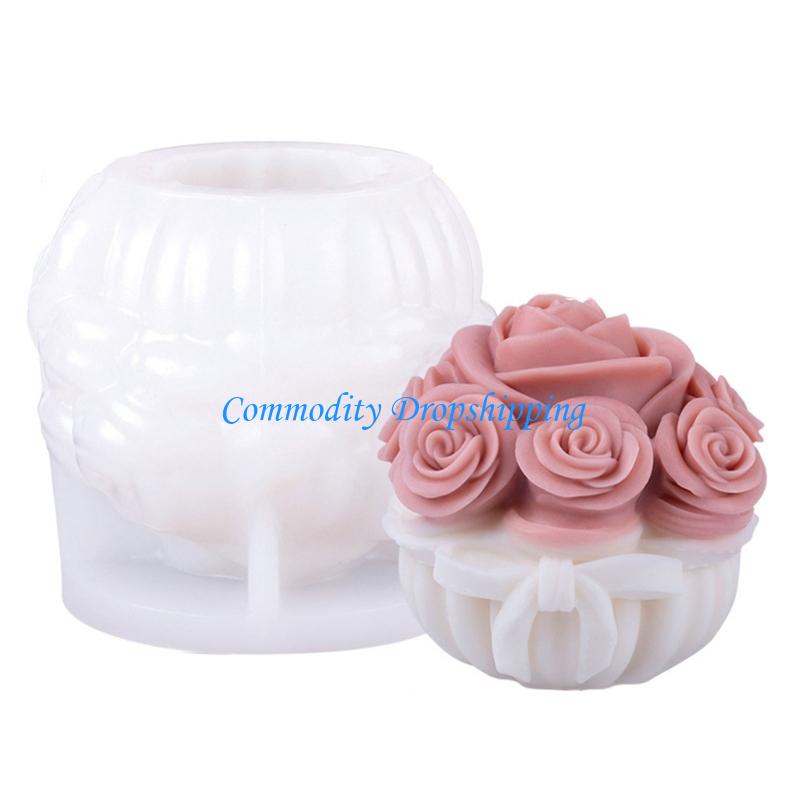 Y5JC 3D Flower Scented Mould Rose Silicone Molds Resin Molds Plasters Molds