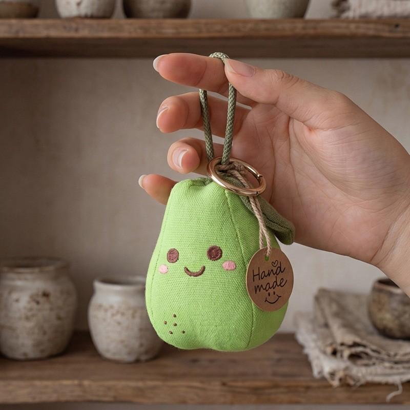 Apple And Pear Plush Keychain With Polyester Material For Cute Gift And Decoration