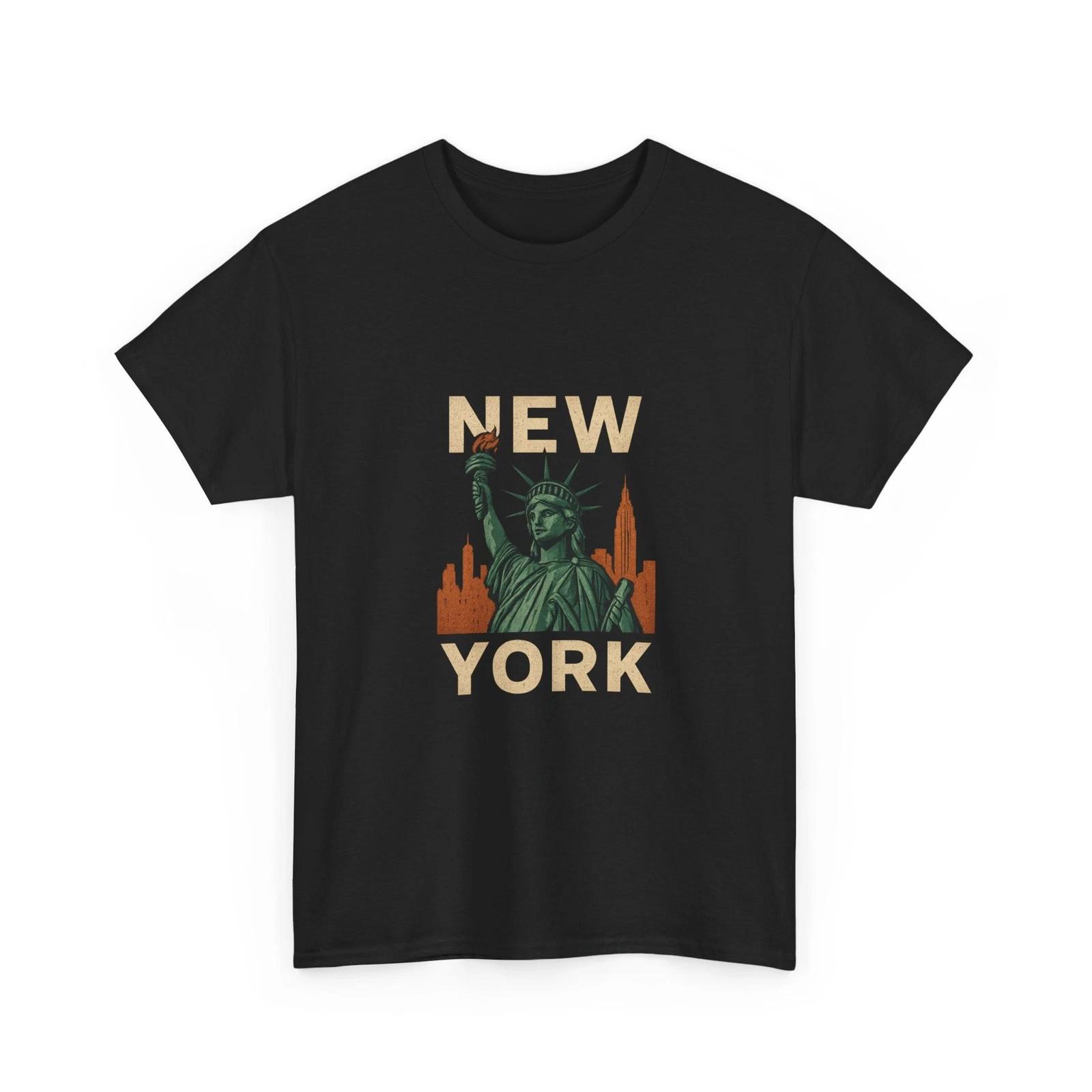 Statue of Liberty New York T-Shirt | Vintage City Skyline Tee, Quality Cotton M