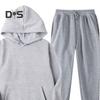 2 Buc/Set Costum Sport Unisex cu Glugă Mânecă Lungă Top Larg cu Buzunar Trening de Primăvară Toamnă Șnur Talie Elastică Pantaloni cu Manșete la Glezne Casual