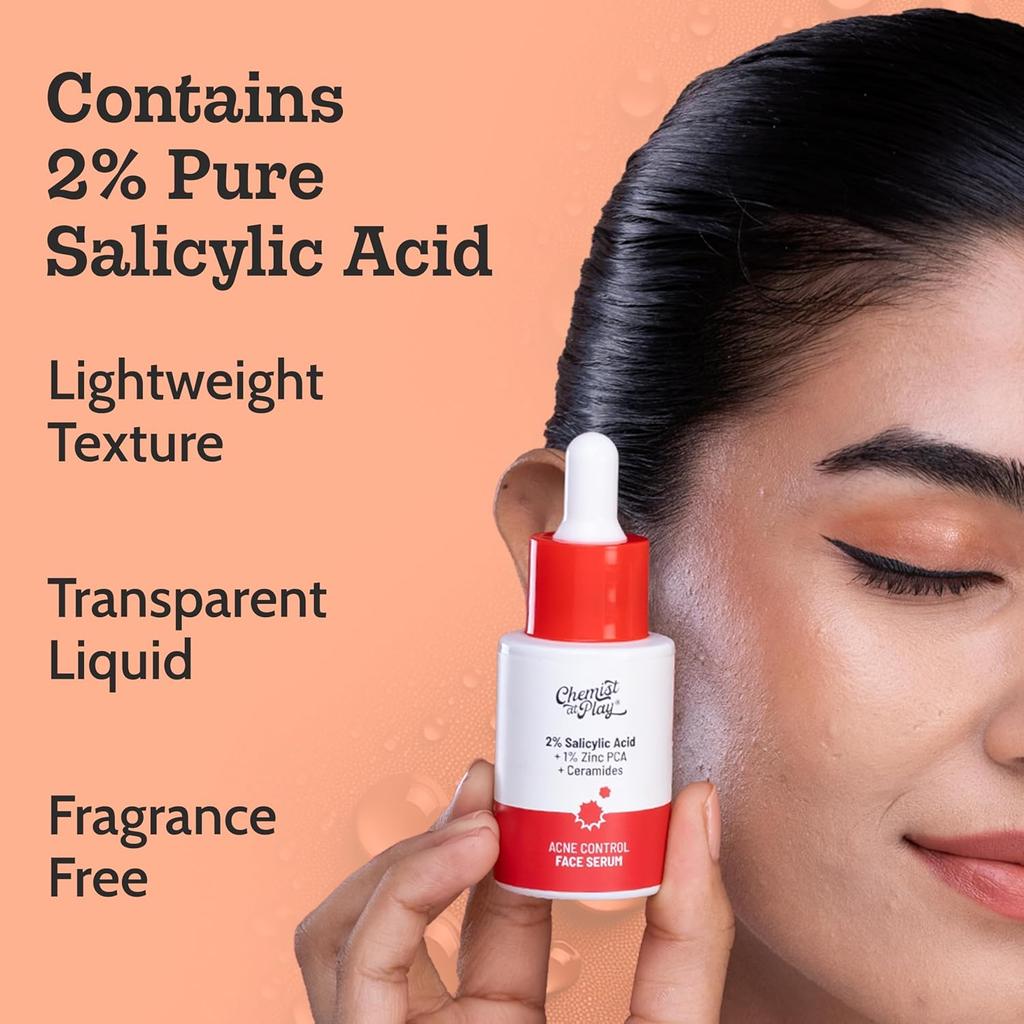 Chemist At Play 2% Salicylic Acid Face Serum For Oil Control, Pore Care And Smooth Skin Texture 30 Ml