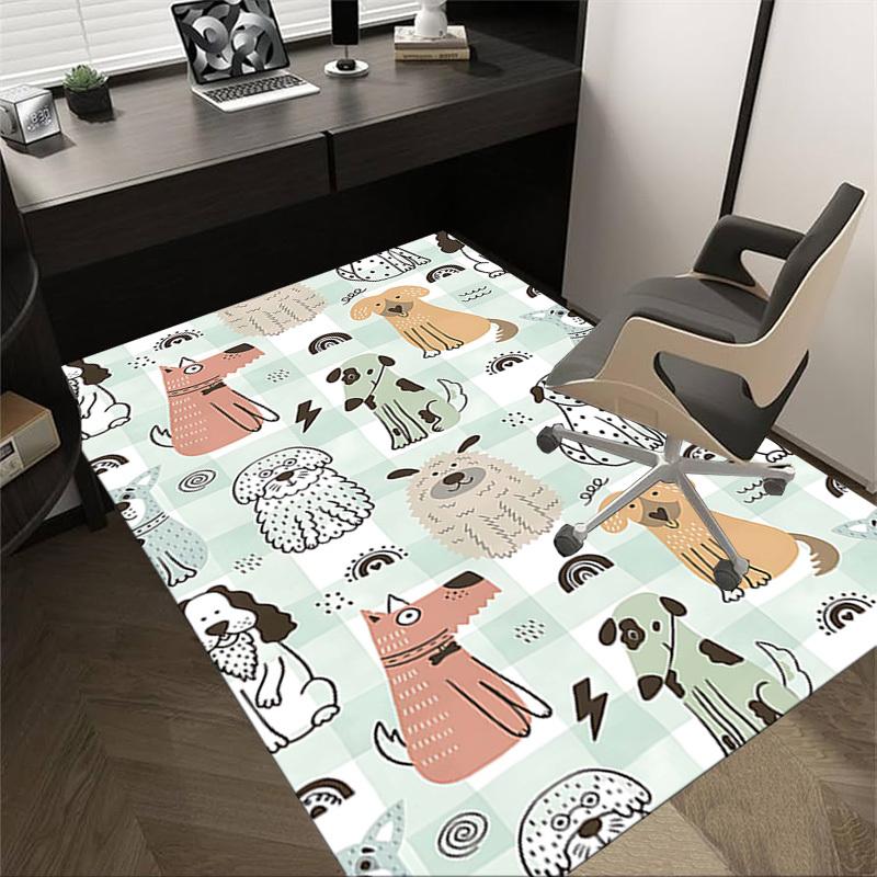 1PC Dog Pattern Non-Slip Floor Carpet Compatible for Office&Living Room&Bedroom&Dining room - Flat- Soft & Pattern, Vibrant Colors-W294
