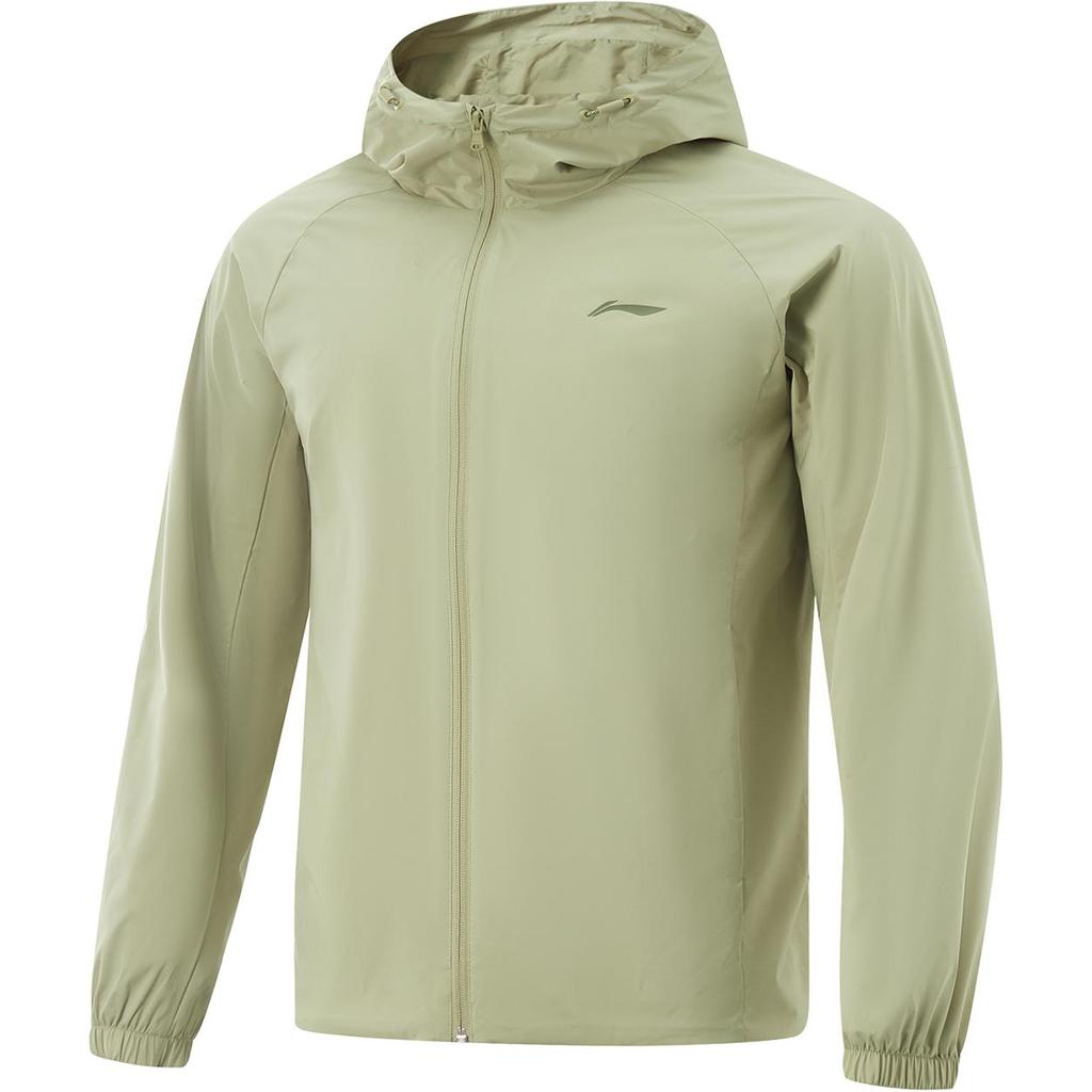 Li Ning Fitness Series Casual Hooded Comfortable Zipper Windbreaker Men Outerwear Shuttle-Leaf-Green AFDV081-2