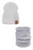 Spring Set Hat and Scarf Rib - Cotton - Grey
