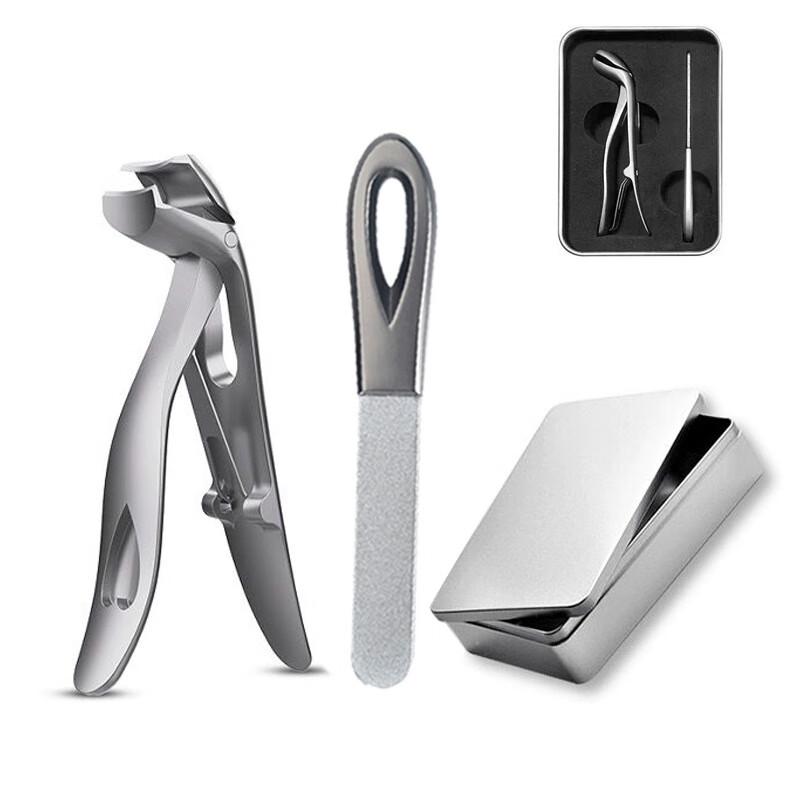 Matte Gray Stainless Steel Nail Clipper & File Set