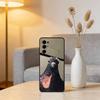 Funny Silly Pigeon Phone Case Black Silicone Soft For Samsung S25,S24,S21,S22,S23,S30,Ultra,S20,Plus,Fe,Lite