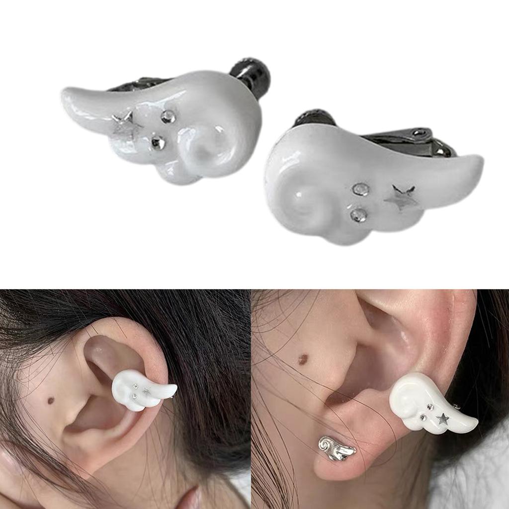 Simple Wing Ear Cuff Trendy Ear Accessory Comfortable Ear Clip Not Piercing Earrings Suitable for Various Occasions
