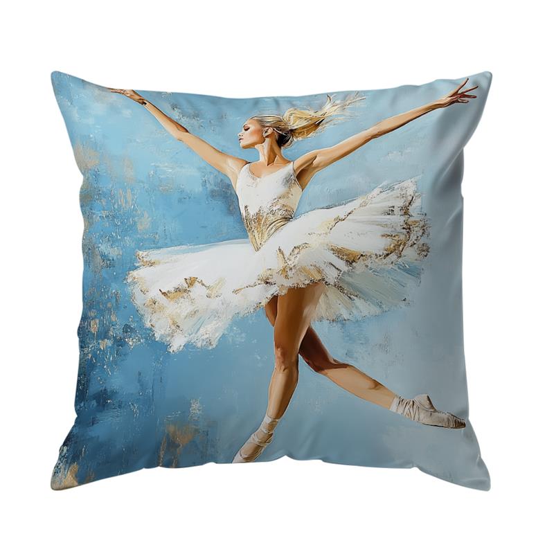 Home Decor Ballet Dancer Art Pillowcase for Home Decor Pattern Cushion Cover Suitable for Sofa Bedroom Car Pillow Cover