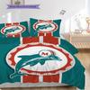 Miami Dolphins Spirit Three-piece set(1 * duvet cover + 2 * pillowcase, without core)Duvet cover and pillowcase Soft and comfortable