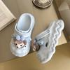 Thick-soled heightening cool slippers, non-slip bag head slippers, sweet and cute cartoon hole shoes for women's outer wear 2025 summer new models
