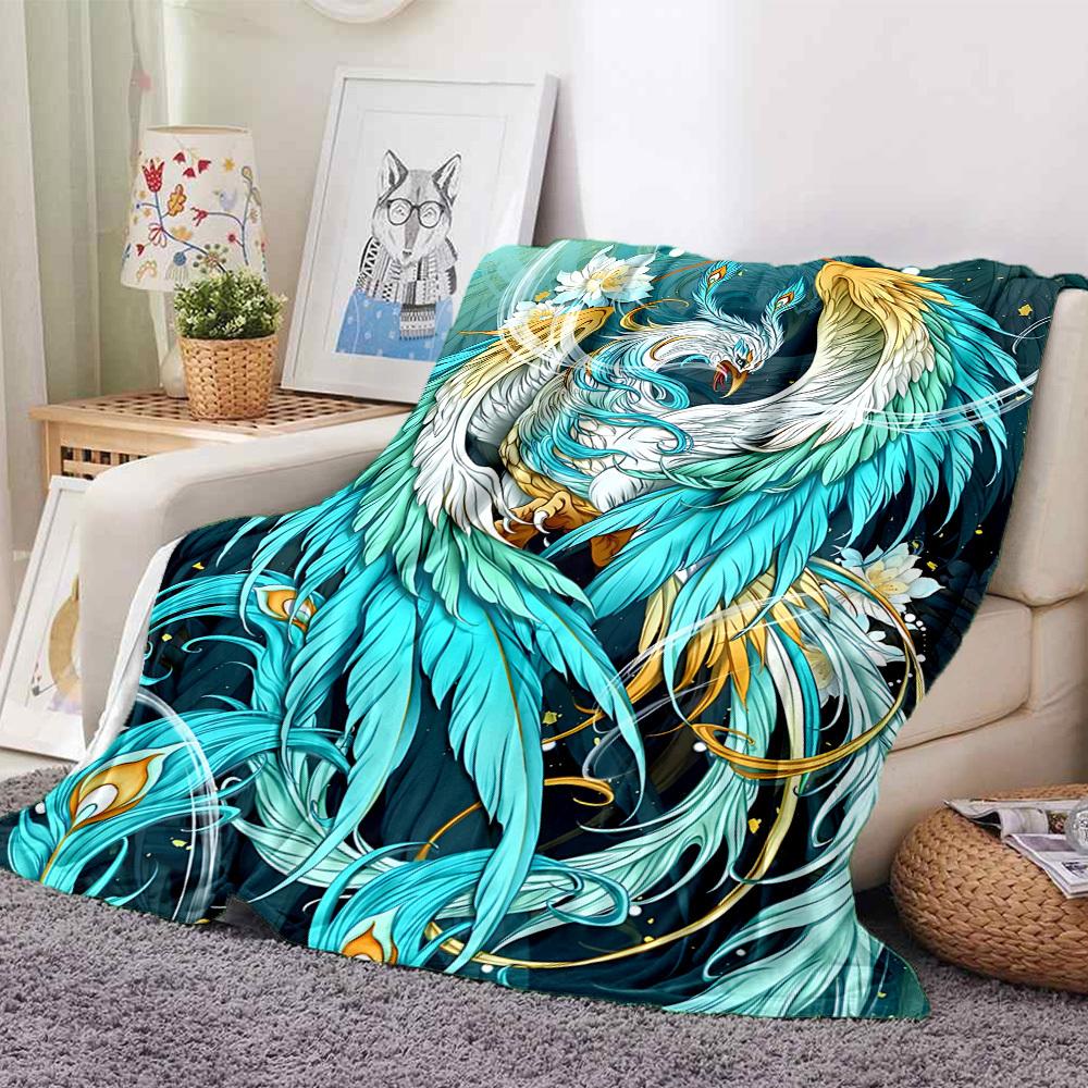 1 Stück Fantasy Phönix Decke Leichte Flanelldecke Überwurfdecke Für Sofa, Bett, Reisen, Camping, Wohnzimmer, Couch, Stuhl Und Bett yy2509026142