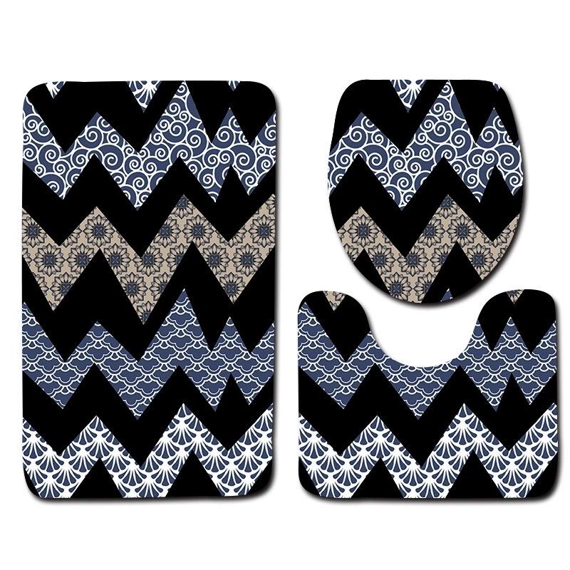Toilet Floor Mat Three-Piece Bathroom 3-Piece Carpet Doormat Mat