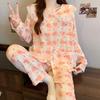 Pajamas Women'S Spring And Autumn Cute Doll Collar Girl Suit Can Wear Cloud Cotton Long-Sleeved Loungewear