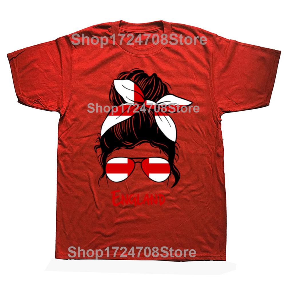 Lustiges England Englisches Mädchen Britische Frau Flagge T-Shirts Herren Damen Mode Lässiges T-Shirt 100% Baumwolle Locker Übergröße T-Shirt