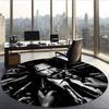 Baba Yaga John Wick (1) Round Office Rug Decorative Floor Rug for Office Bedroom Living Room and Home Space