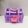 Mini Rose Jewelry Box Girls Jewelry Box with Lock Treasure Chest Shape Storage Case Container for Trinket Gifts Pretend Play Toy