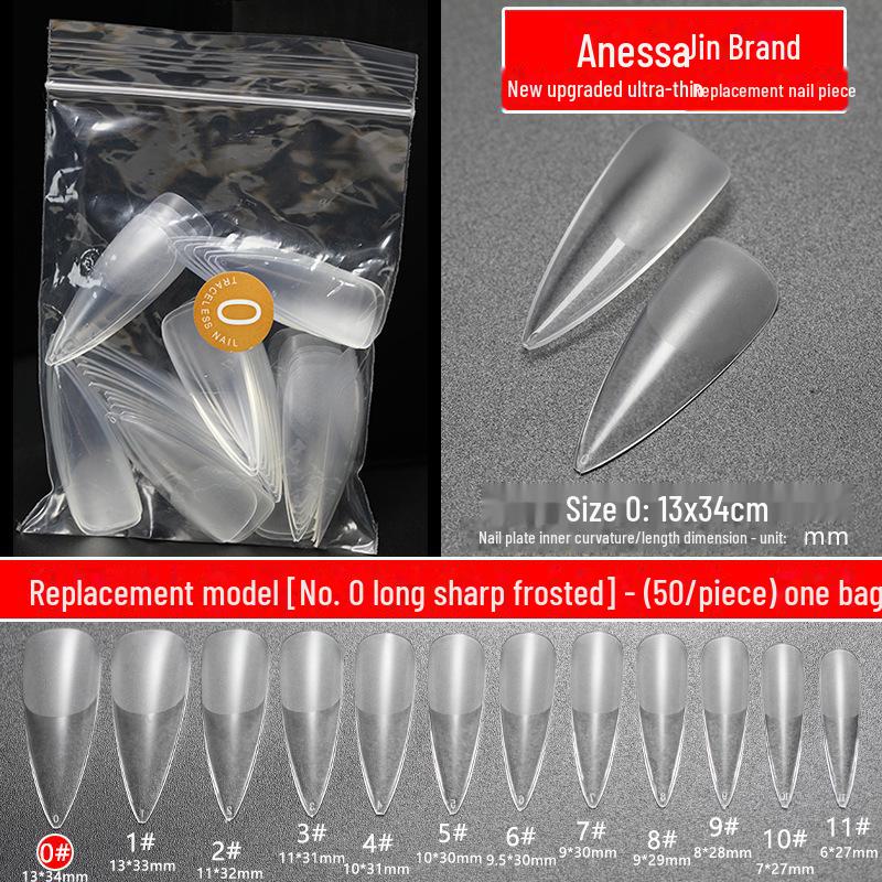 Jianais Ultra-Thin Seamless Matte Long Water Drop Nail Art Set (Sizes 0-11)