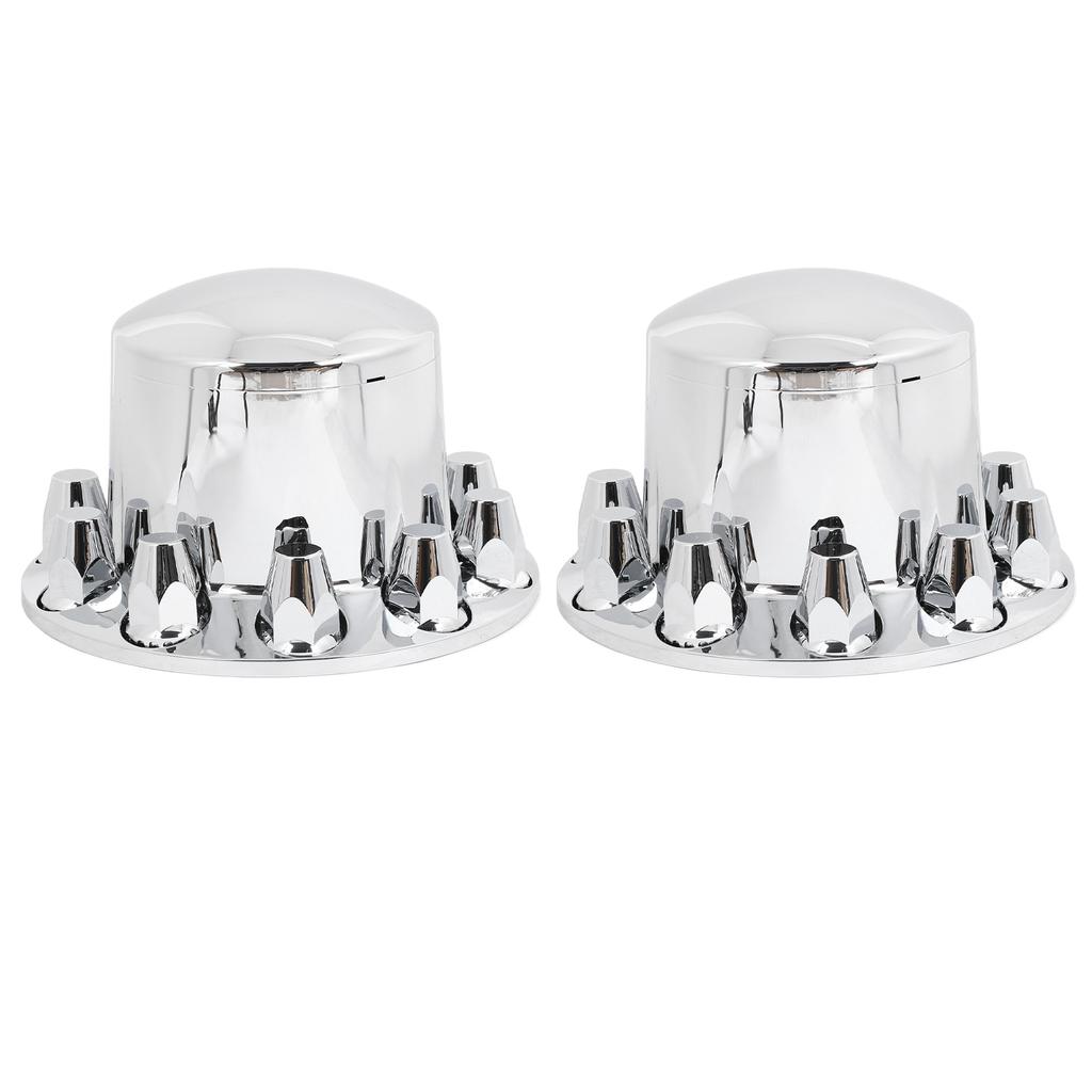 2PCS Rear Wheel Axle Covers Kit Chrome Plated Prevent Rust for Most Trucks Trailers Vehicles with 33mm Flange Lug Nuts