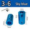Burgundy/Sky Blue/Royal Blue Aluminum Alloy Colored Coupling Length:25mm Specification:3~10 Full Series Rigid Coupling Set Screw