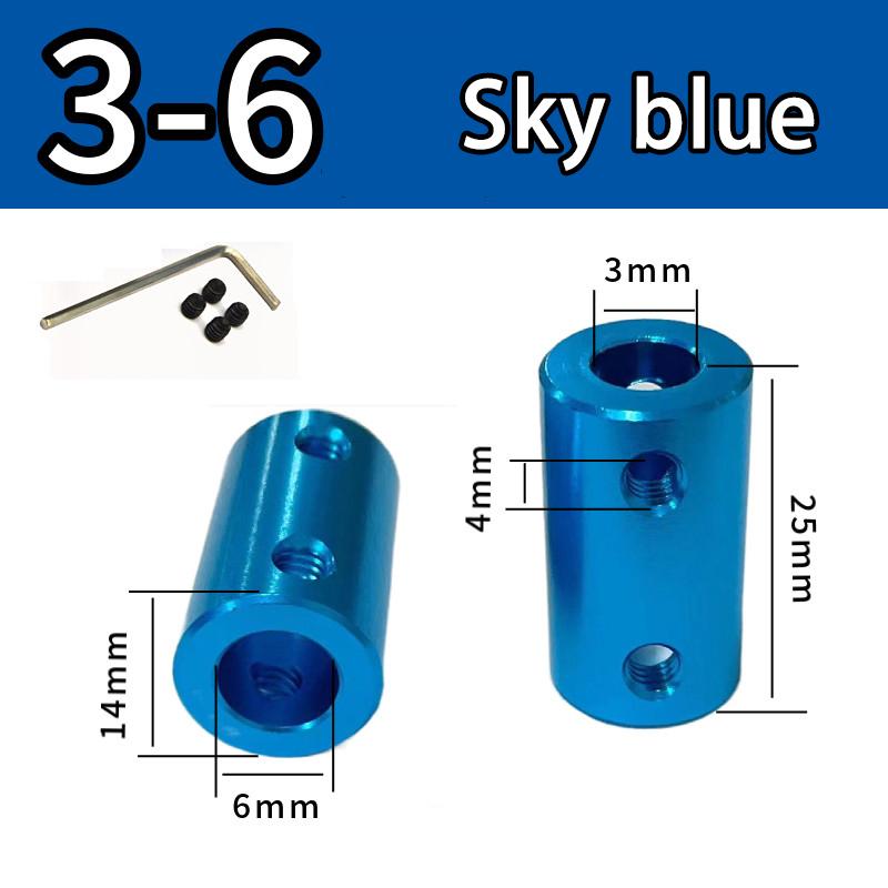 Burgundy/Sky Blue/Royal Blue Aluminum Alloy Colored Coupling Length:25mm Specification:3~10 Full Series Rigid Coupling Set Screw