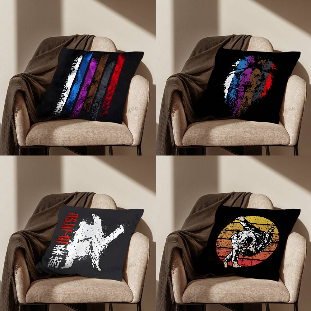 BJJ Brazilian Jiu-Jitsu Throw Pillow Case For 45*45cm,55*55cm,30*30cm For Home Bedroom Decoration And Protector