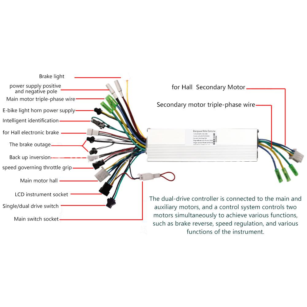Controler Ecran Color LCD Accelerație de Deget Mare Dublă Acționare pentru Trotinetă Electrică Instrument Bicicletă Electrică de Munte 60V