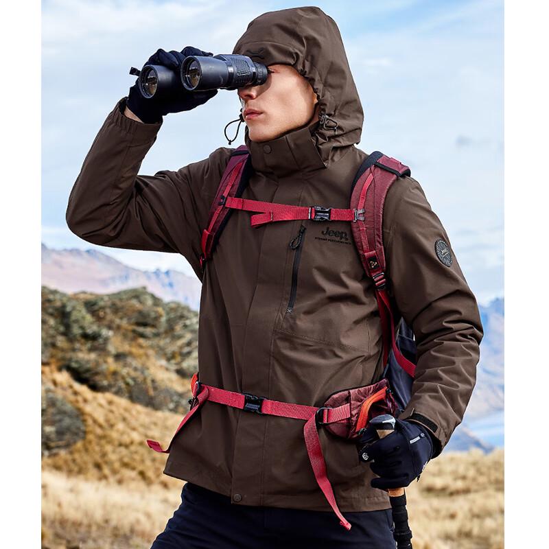 JEEP Men s 3-in-1 Waterproof Fleece Lined Hiking Jacket L