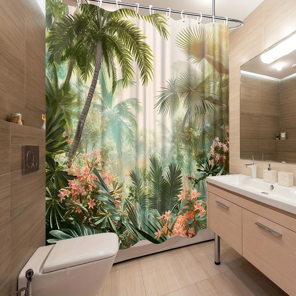 Tropical Oasis Shower Curtain - Multi-Style Bath Decor, Perfect for Those Who Love Nature-Inspired and Practical Designs