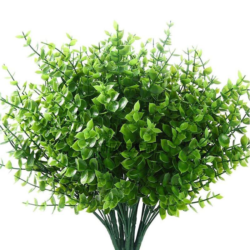 Top Quality Plastic Artificial Plants Green Eucalyptus Leaves Stems For Wedding Home Decoration Flower Office Kitchen Garden