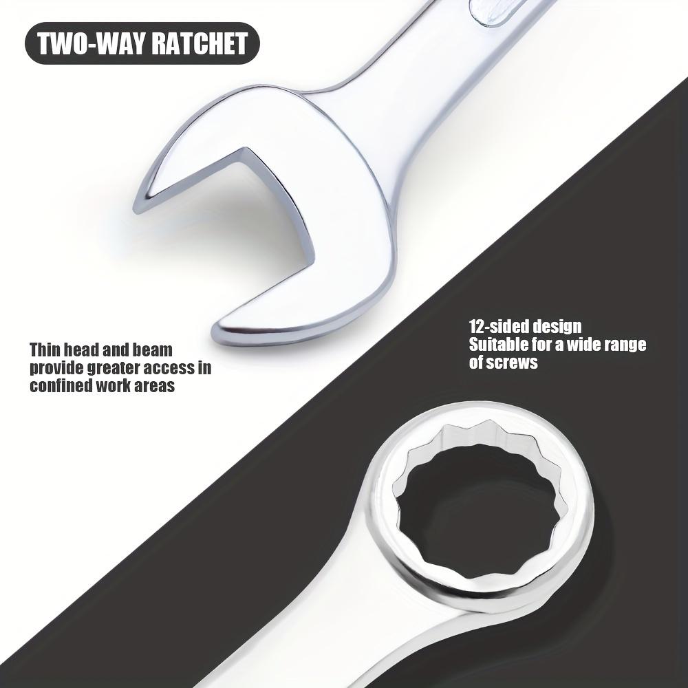 12 Piece Nut Wrench Set, 8mm-19mm, Fully Polished, Includes Roll - Case, Dual purpose wrench