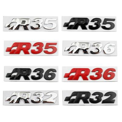 Calcomanías y emblemas con logotipo de metal R32 R35 R36 para Golf 2 3 4 5 SR32 SR35 SR36 MK4 MK5 MK6