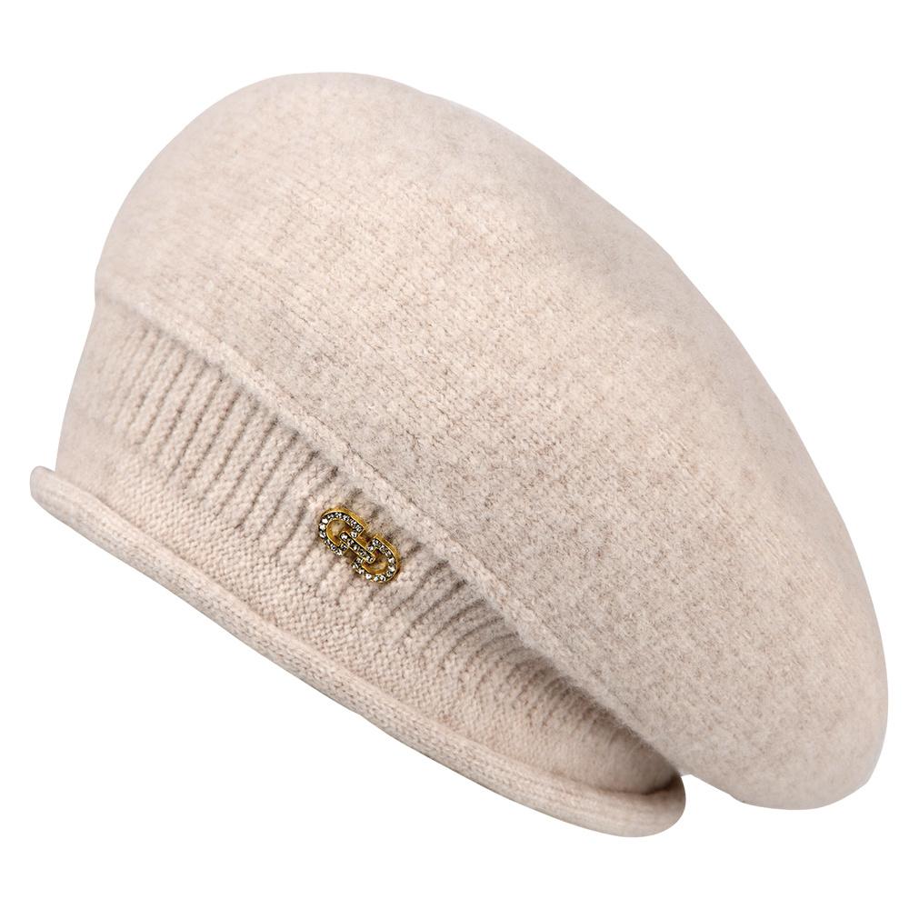 Autumn Winter Simple Premium Feel Sweet Cool Versatile British Painter Elegant Cute Style Beret Warm Windproof Solid Color Mushroom Pile Hat Cute Cap