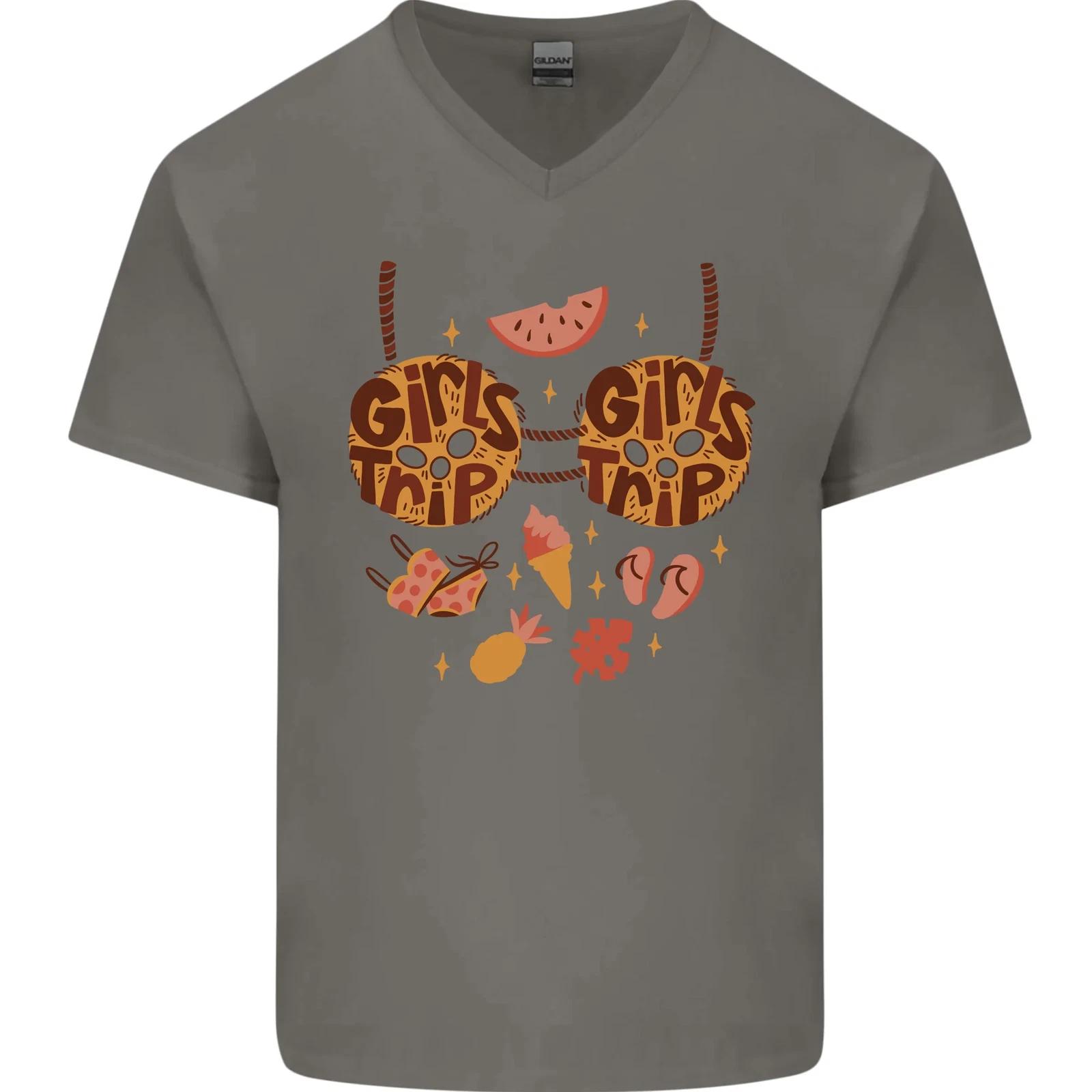 

Girls Trip Fancy Dress Costume Holiday Mens V-Neck Cotton T-Shirt 4XL