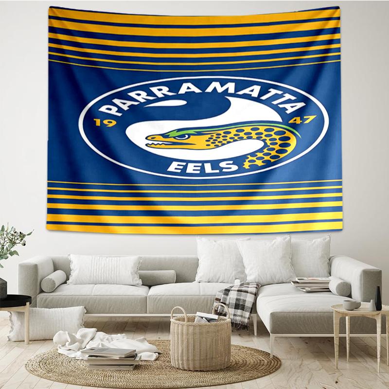 Parramatta Eels Team Crest Tapestry Room Decoration Wall Hanging for Living Room Bedroom, dormitory, Birthday and Christmas gifts