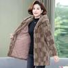 Mother's Winter Mink Imitation Leather Winter Coat Middle-aged and Elderly Women's Hooded Thick Loose Coat