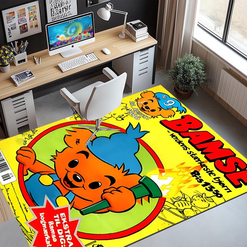 Bamse Pattern Rug, Indoor/Outdoor Mat, for Picnic, Gameroom, Bedroom, Office, Living Room, Home Decor Carpet, Birthday Gift