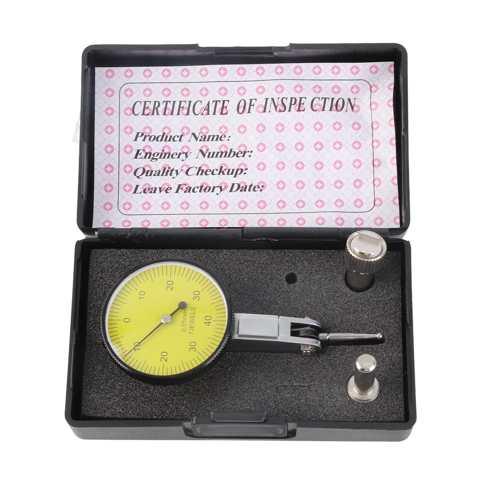 

Accuracy 0.01mm Lever Dial Test Indicator Meter Tool Kit Gage with Grey Case
