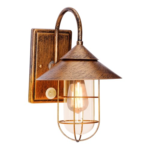 KAWELL Motion Sensor Entryway Light, Outdoor Porch Light, Retro Wall Lamp, Garden Light, Weatherproof Wall-Mounted Outdoor Lighting Fixture, E26 Base