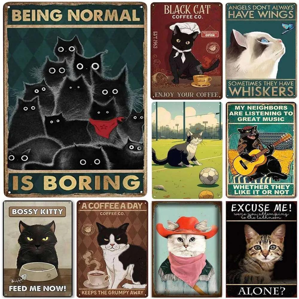 Cats Metal Tin Signs Being Normal Is Boring Wall Decoration Plaque Vintage Poster Iron Painting for Home Cafe Garden Club Bar 26T010 26T0104