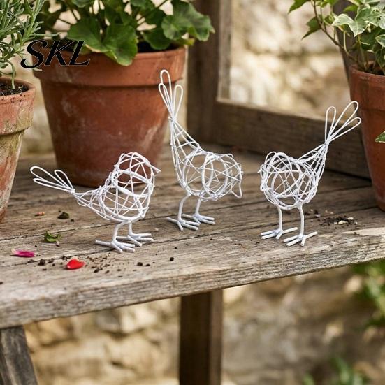 Handcrafted Iron Bird Figurine Wire Figurine, Minimalist Hollow Metal Sculpture, Stable Desk Accessory Rustproof Tabletop Decor for Bookshelf,